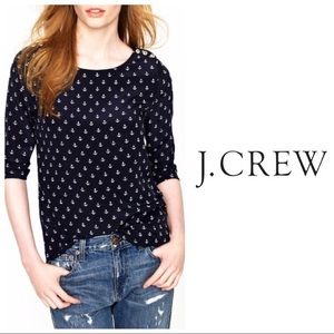 Silk J. Crew silk anchor top